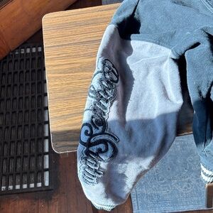 Stylish Black and Gray Bomber Jacket